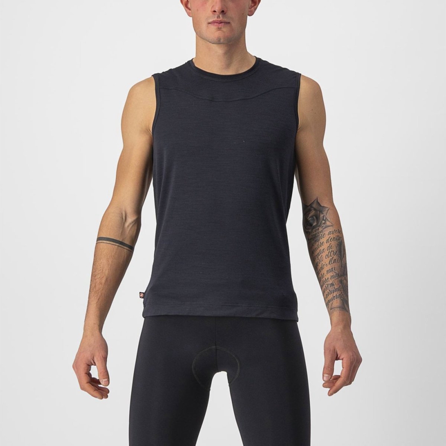 Black Men Castelli BANDITO WOOL SLEEVELESS Base Layer | IMRKF-6093