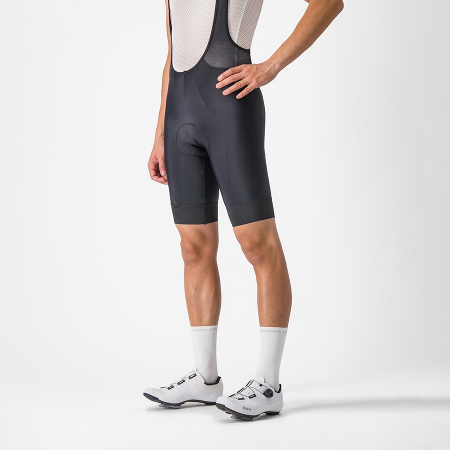 Black Men Castelli ENTRATA 2 Bib Shorts | PAFSC-5809