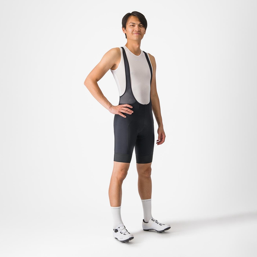 Black Men Castelli ENTRATA 2 Bib Shorts | PAFSC-5809