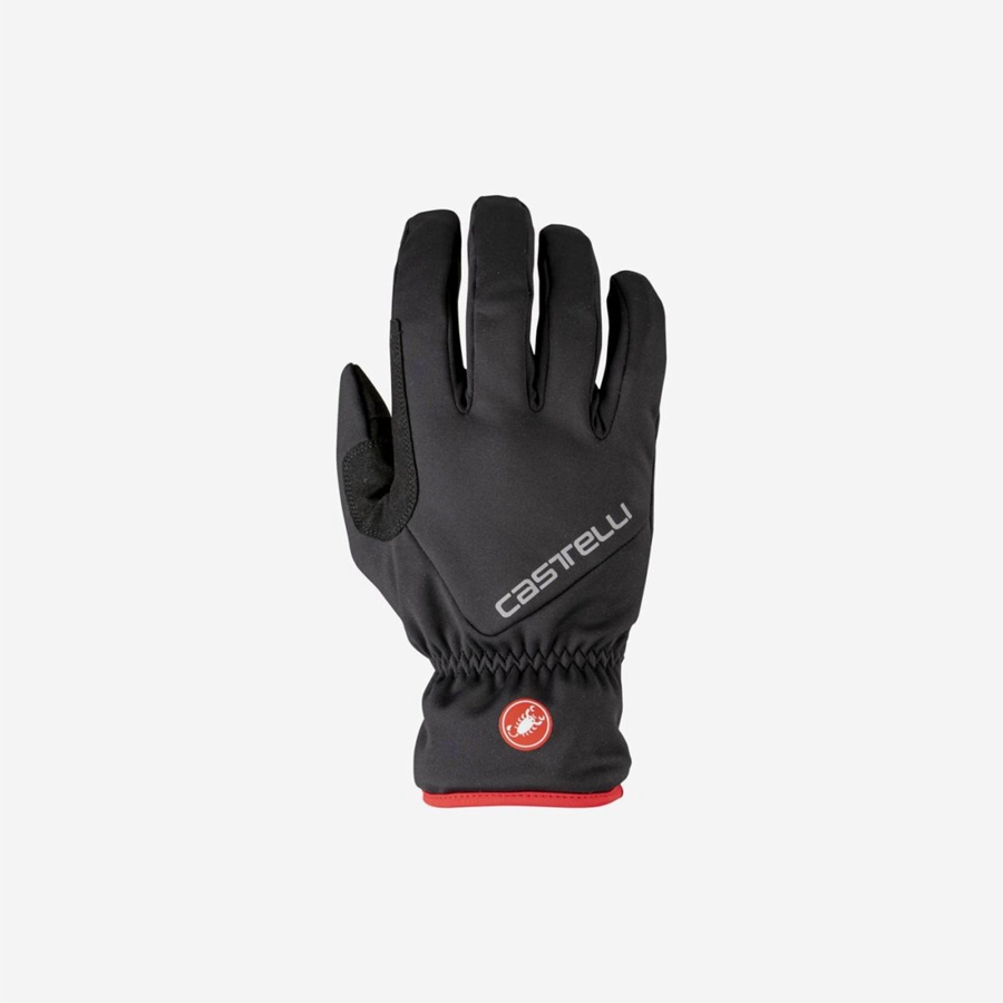 Black Men Castelli ENTRATA THERMAL Gloves | LMYJZ-8471