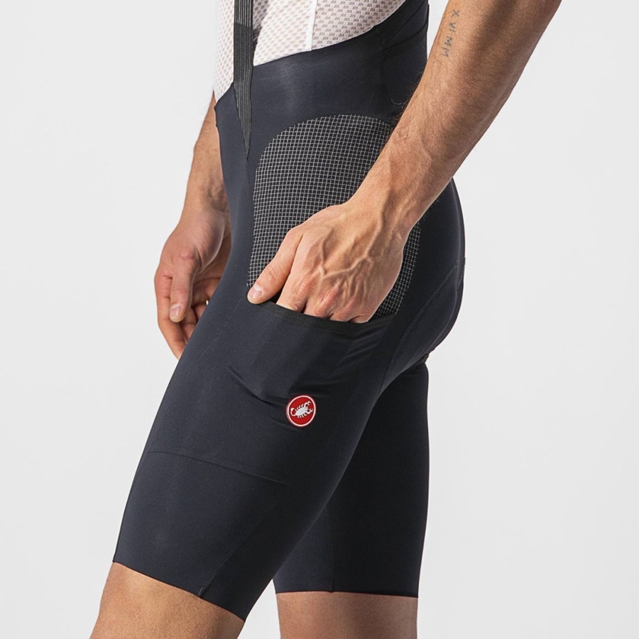 Black Men Castelli FREE UNLIMITED Bib Shorts | YWBCL-2014