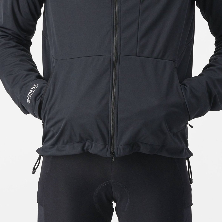 Black Men Castelli TRAIL HOODIE Jackets | SAZKW-4603