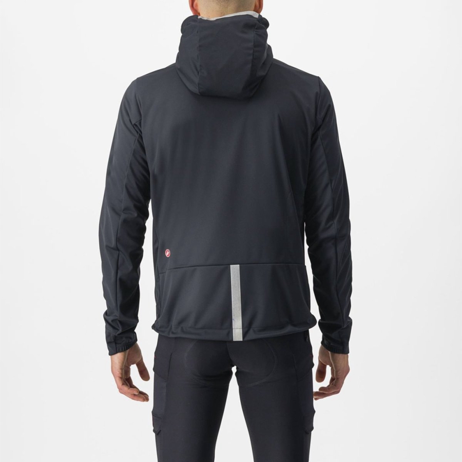 Black Men Castelli TRAIL HOODIE Jackets | SAZKW-4603