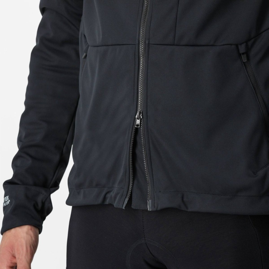 Black Men Castelli TRAIL HOODIE Jackets | SAZKW-4603