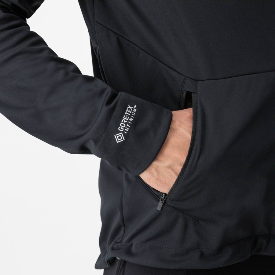 Black Men Castelli TRAIL HOODIE Jackets | SAZKW-4603