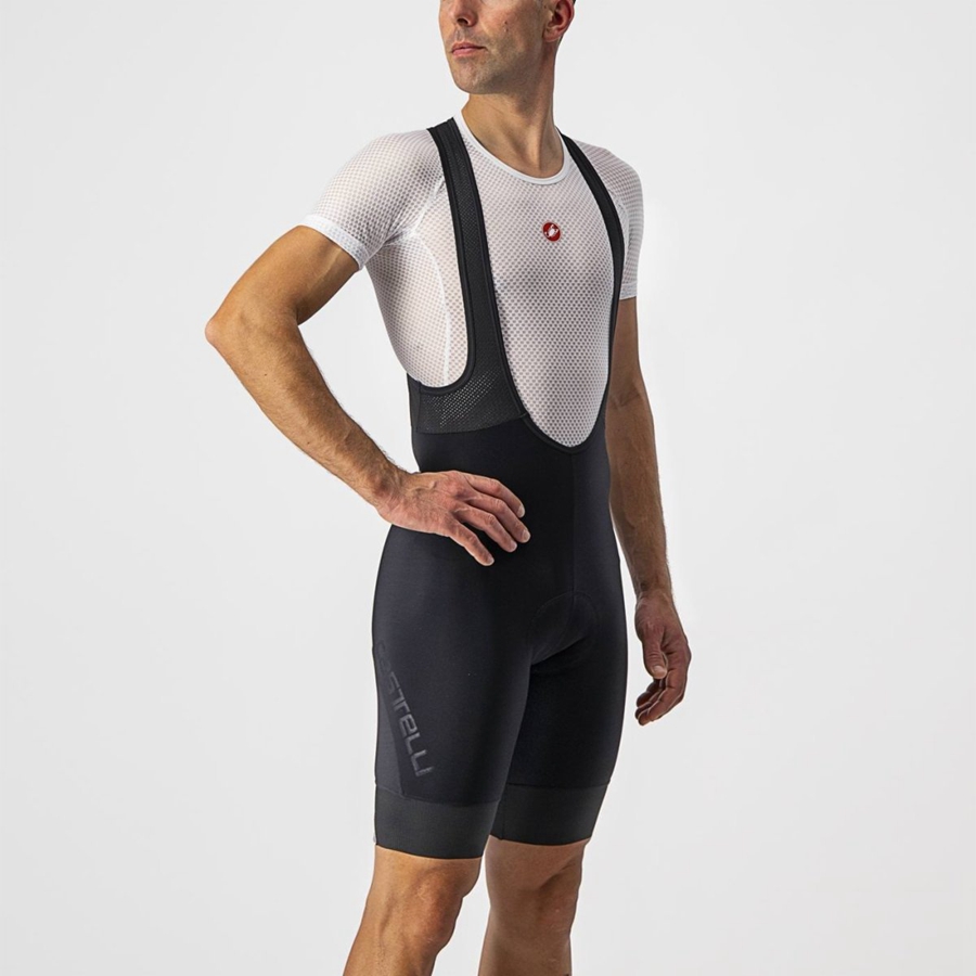 Black Men Castelli TUTTO NANO Bib Shorts | GIWSC-6350