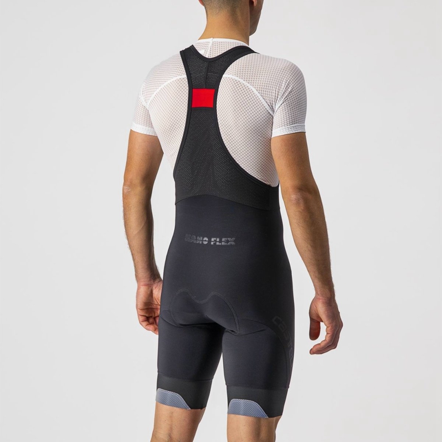 Black Men Castelli TUTTO NANO Bib Shorts | GIWSC-6350