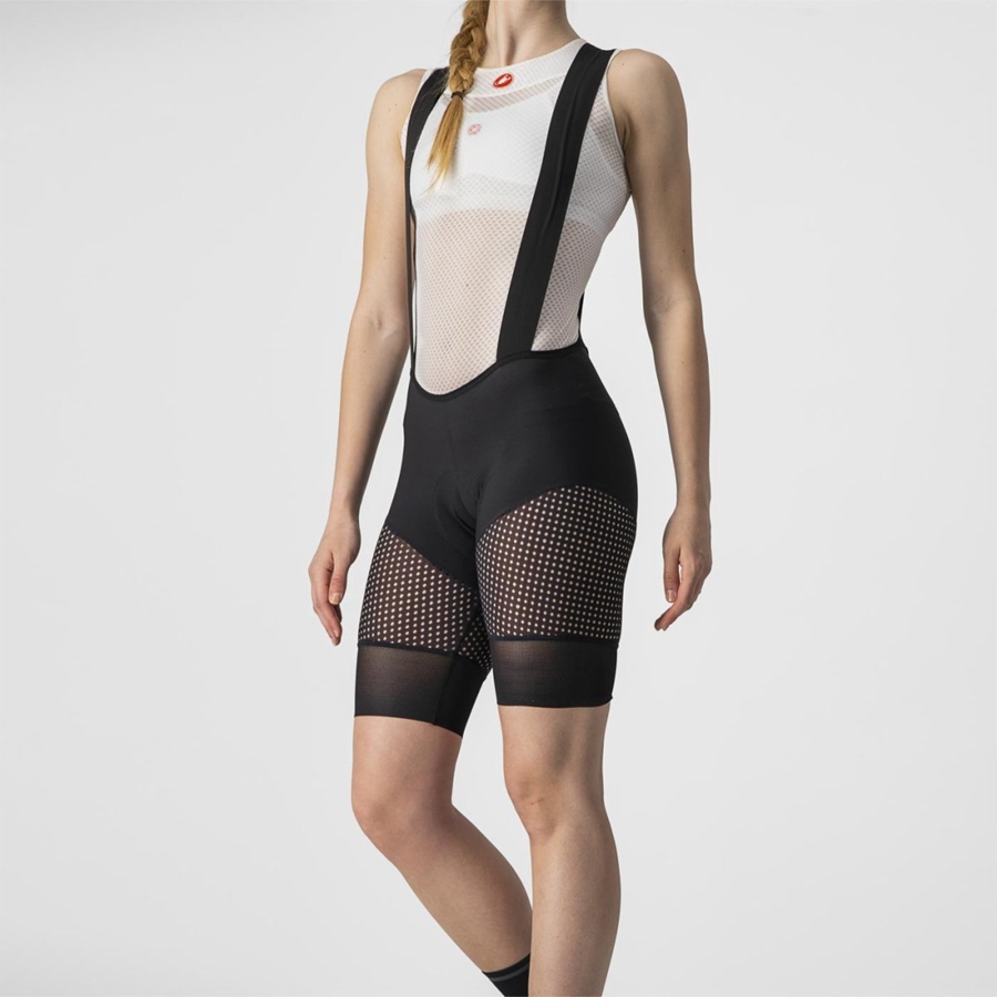 Black Women Castelli UNLIMITED DT W LINER Bib Shorts | NYULJ-8930