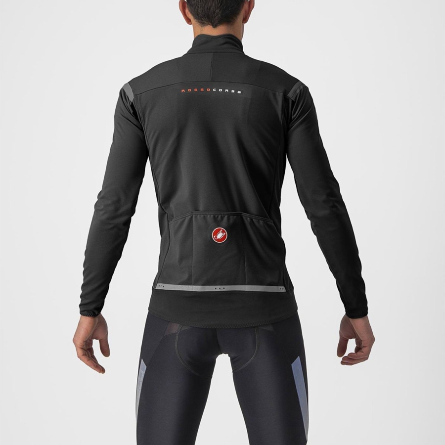 Black / Black Men Castelli PERFETTO RoS 2 Jackets | WQDGH-3178