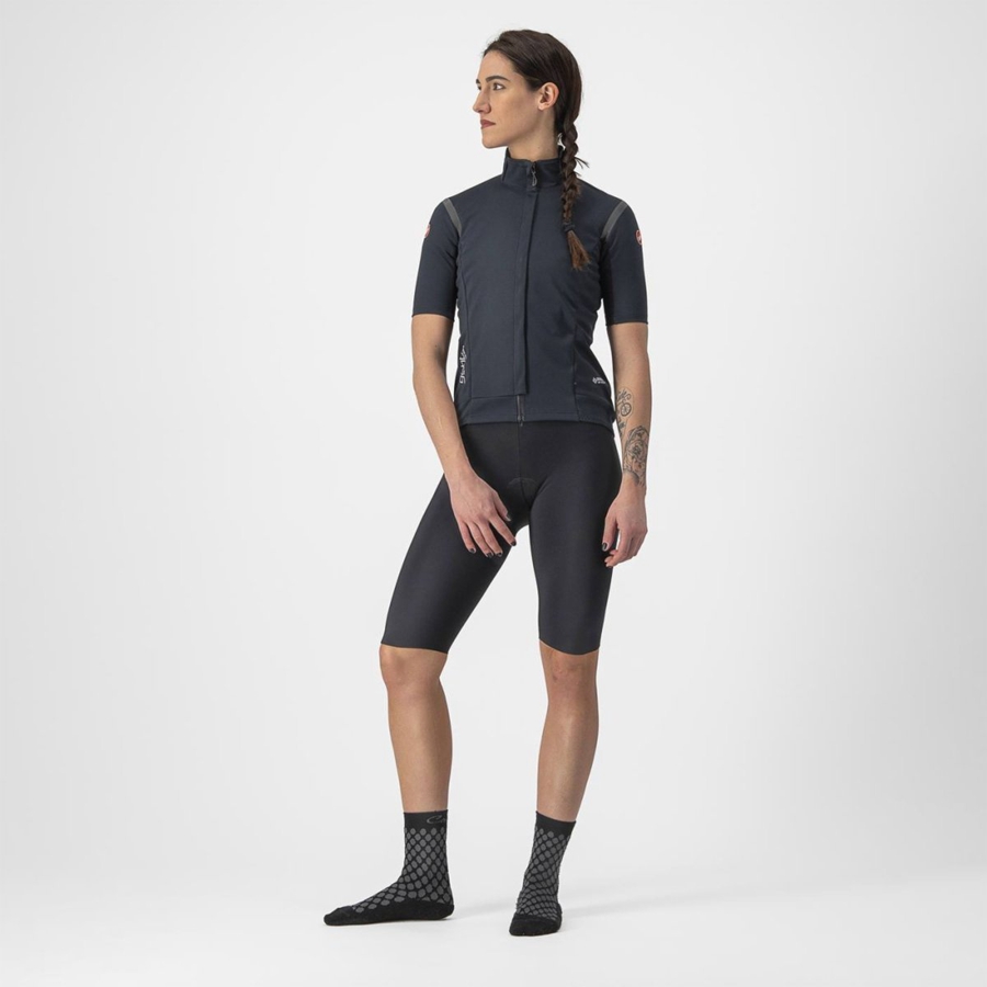 Black / Black Women Castelli GABBA RoS 2 W Jackets | IVSEY-7150