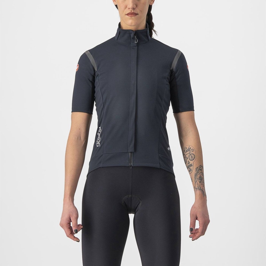 Black / Black Women Castelli GABBA RoS 2 W Jackets | IVSEY-7150