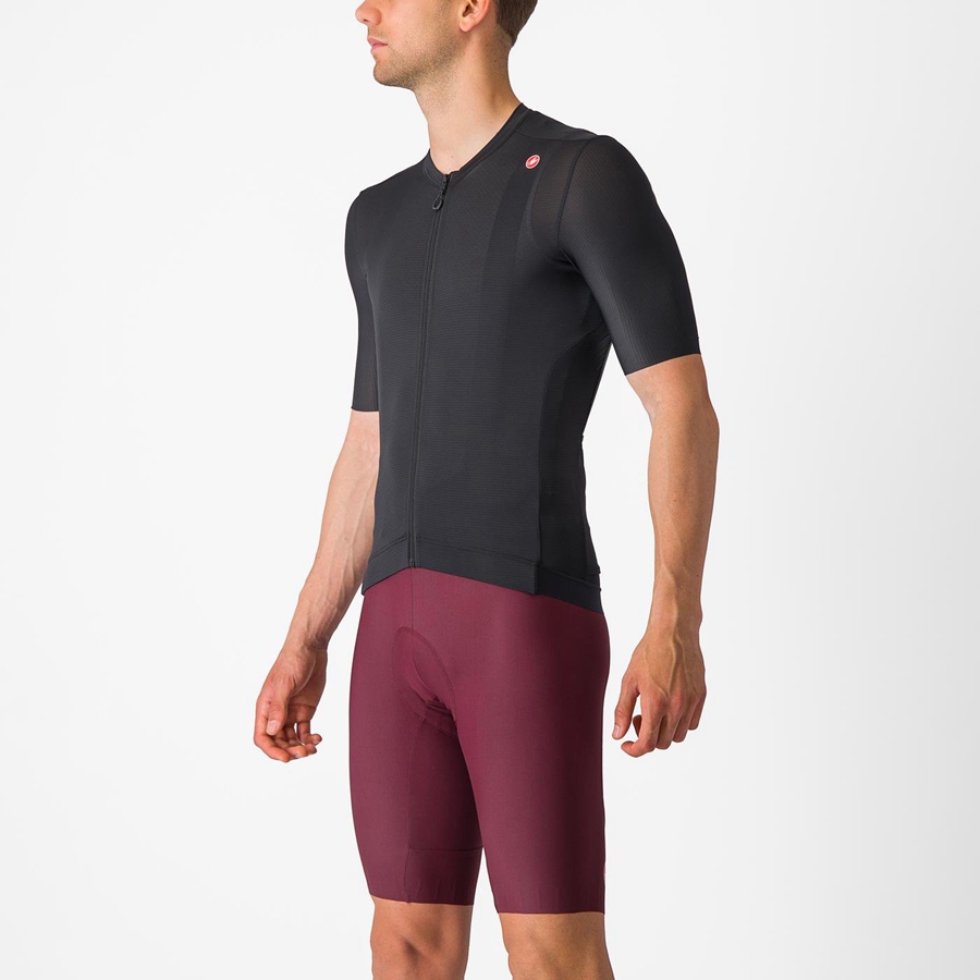 Black / Dark Grey Men Castelli ESPRESSO Jersey | WQDXB-8205