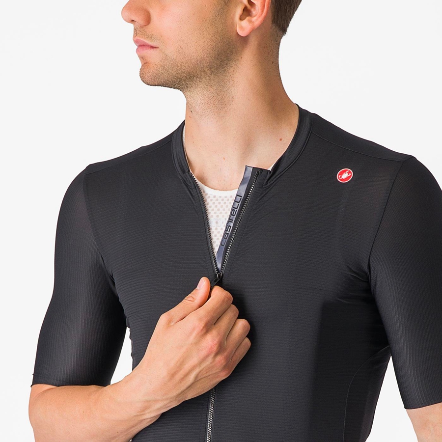 Black / Dark Grey Men Castelli ESPRESSO Jersey | WQDXB-8205