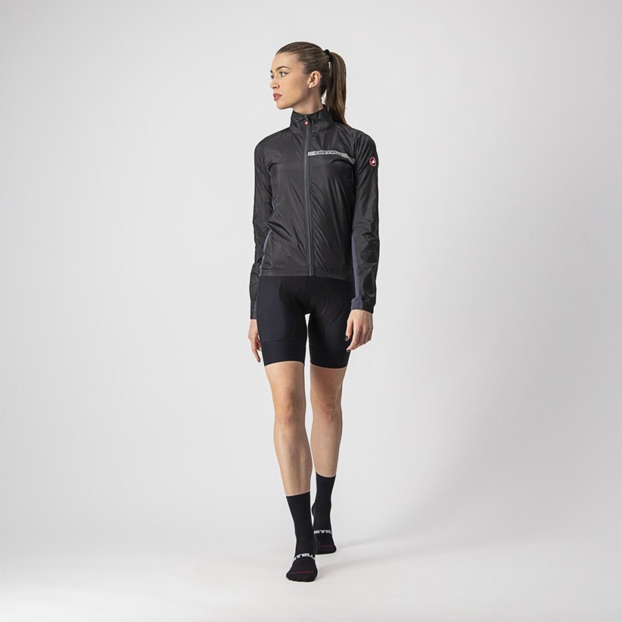 Black / Dark Grey Women Castelli SQUADRA STRETCH W Protection | YSENQ-3821