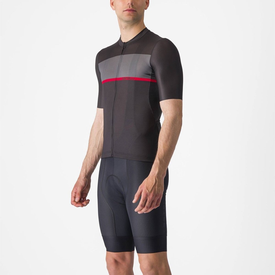 Black / Dark Grey / Red Men Castelli TRADIZIONE Jersey | VDINE-0398