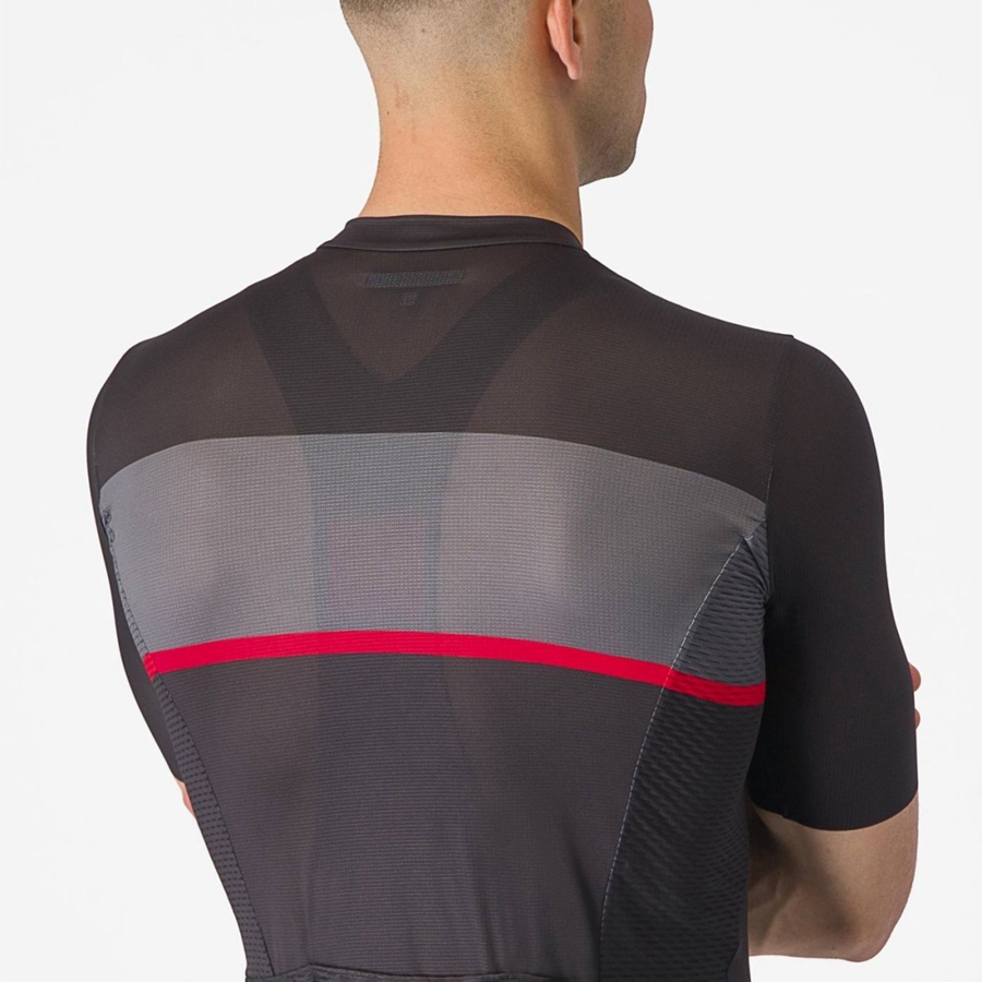 Black / Dark Grey / Red Men Castelli TRADIZIONE Jersey | VDINE-0398