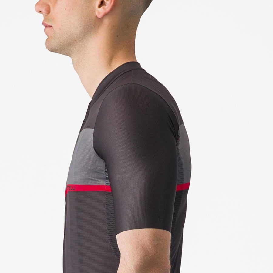 Black / Dark Grey / Red Men Castelli TRADIZIONE Jersey | VDINE-0398