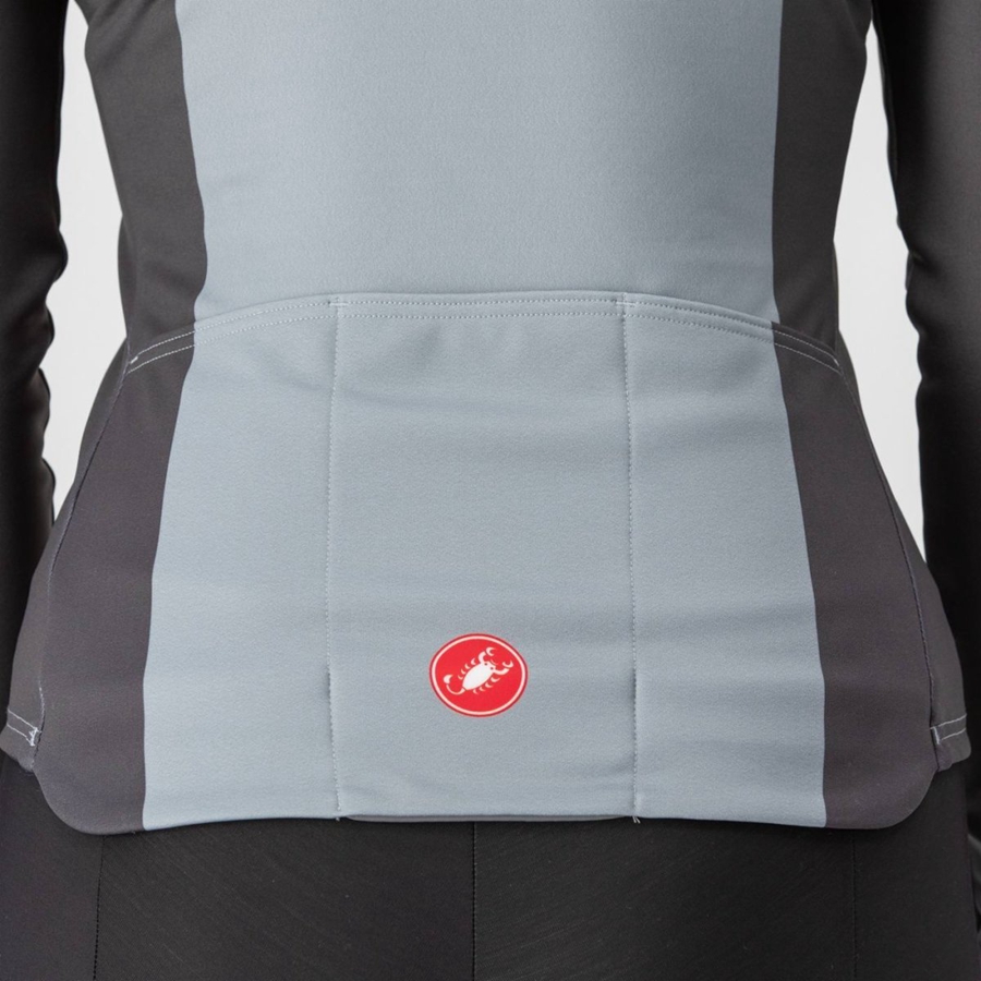 Black / Grey Women Castelli UNLIMITED W THERMAL Jersey | SCLNI-5208