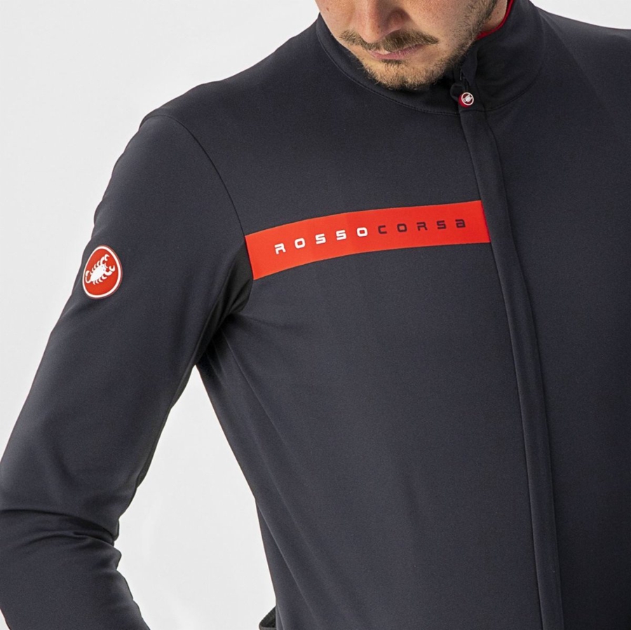 Black / Red Men Castelli BETA RoS Jackets | AQJTG-1756