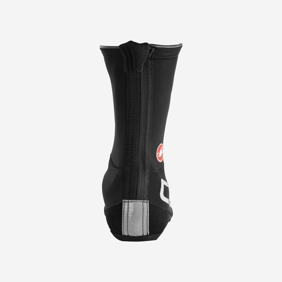 Black / Silver Men Castelli DILUVIO UL Shoecovers | OEAIG-2801