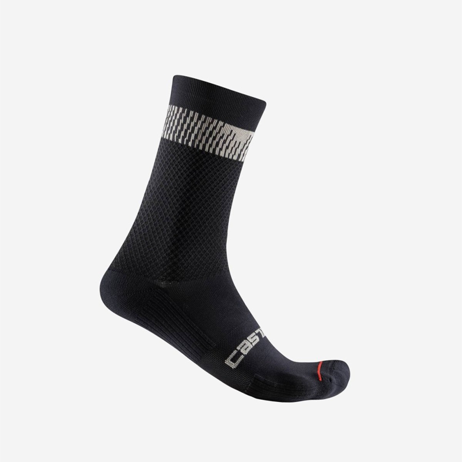 Black / Silver Men Castelli UNLIMITED 18 Socks | TKUPF-9453