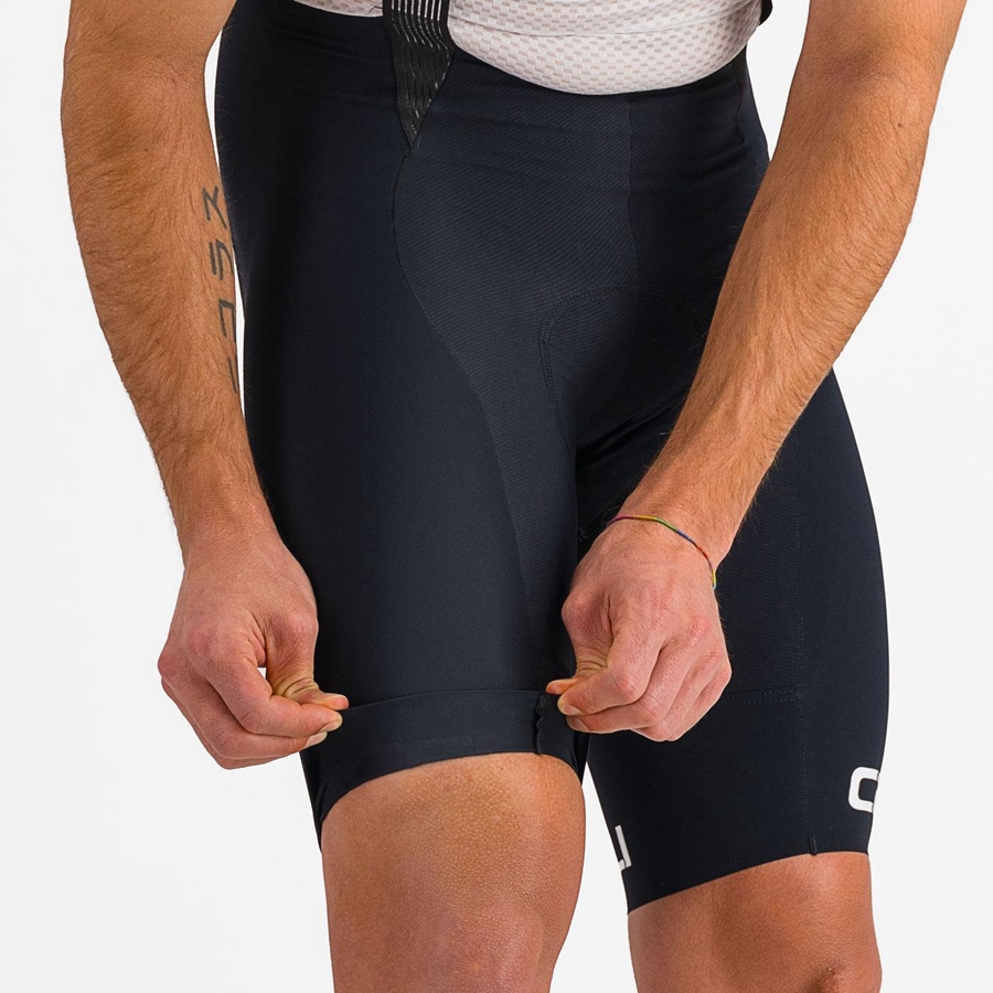 Black / White Men Castelli FREE AERO RC CLASSIC Bib Shorts | PFIKW-6943