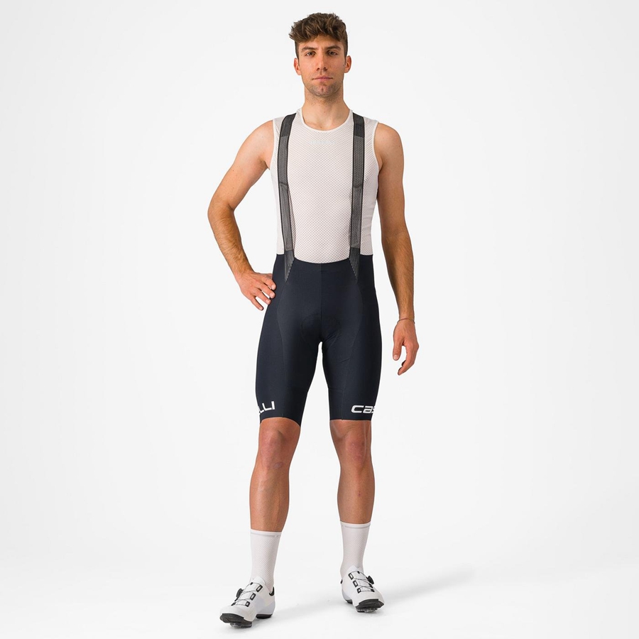 Black / White Men Castelli FREE AERO RC CLASSIC Bib Shorts | PFIKW-6943