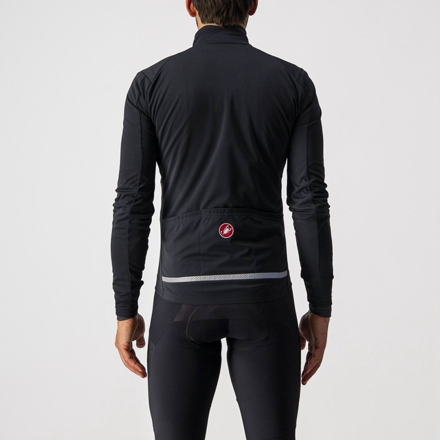 Black / White Men Castelli GO Jackets | QLGFB-4793