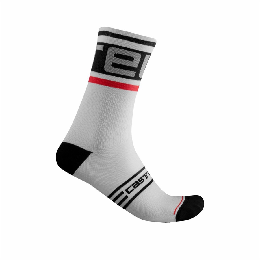 Black / White Men Castelli PROLOGO 15 Socks | HRSJI-4509