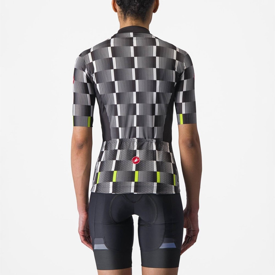 Black / White / Light Green Women Castelli DIMENSIONE Jersey | IBNCO-4368