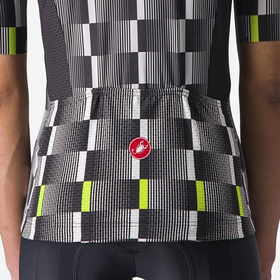 Black / White / Light Green Women Castelli DIMENSIONE Jersey | IBNCO-4368