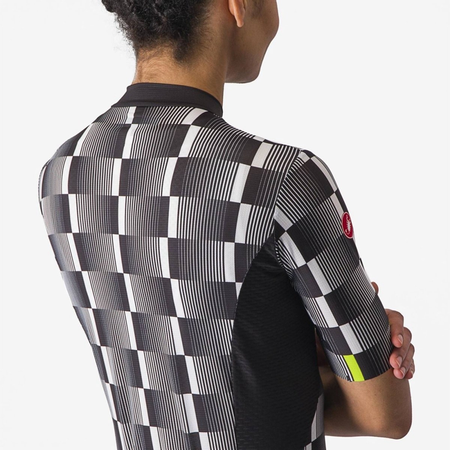 Black / White / Light Green Women Castelli DIMENSIONE Jersey | IBNCO-4368