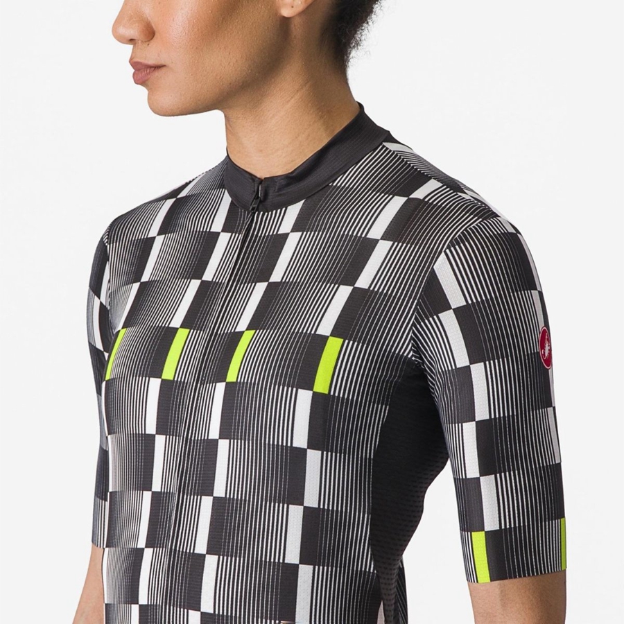 Black / White / Light Green Women Castelli DIMENSIONE Jersey | IBNCO-4368