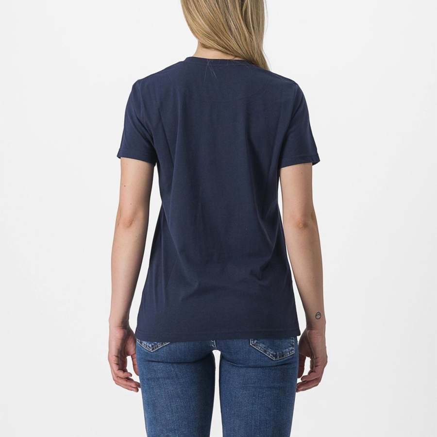 Blue Women Castelli PEDALARE TEE Casual | XJDRL-5691