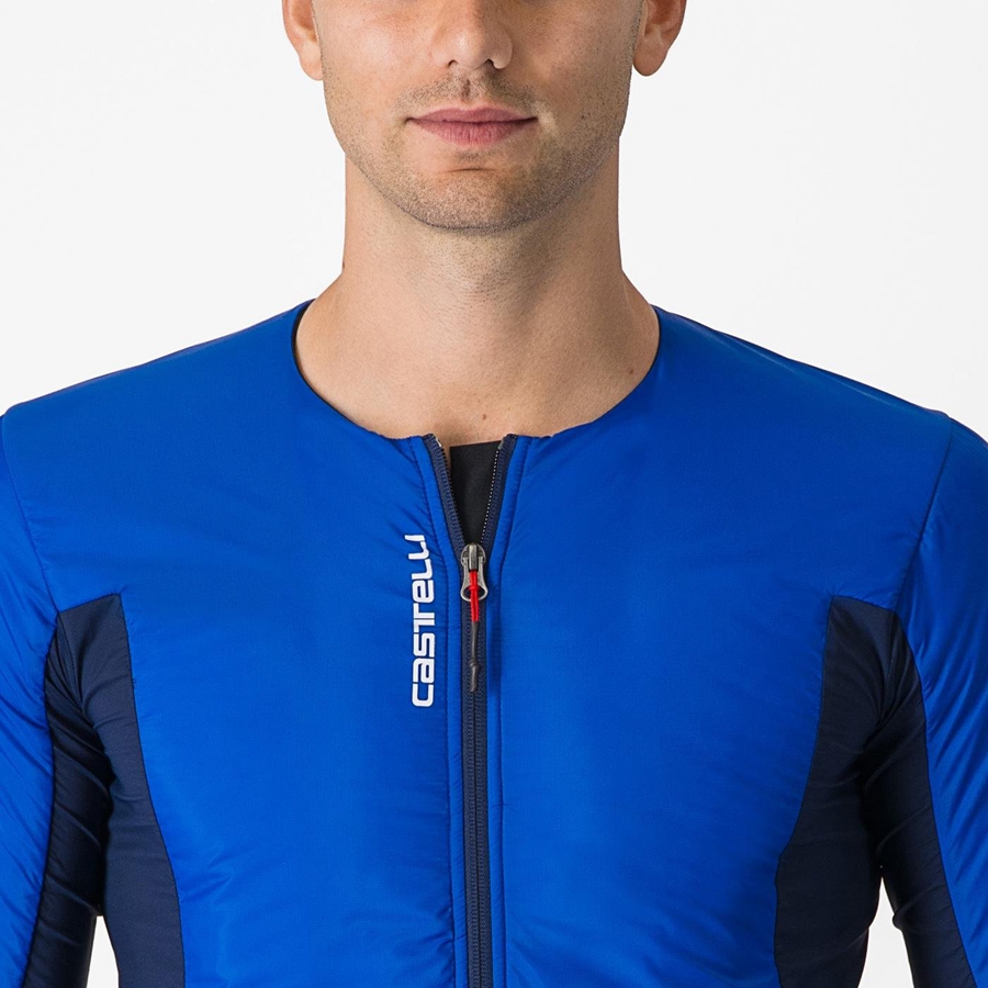 Blue / Blue Men Castelli FLY JACK-SEY Jackets | UBRYF-0621