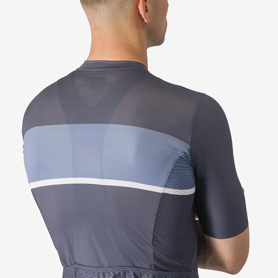 Blue / Light Grey Blue Men Castelli TRADIZIONE Jersey | KGMVS-5013