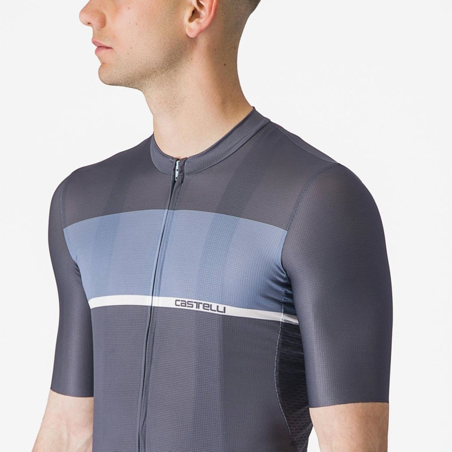 Blue / Light Grey Blue Men Castelli TRADIZIONE Jersey | KGMVS-5013