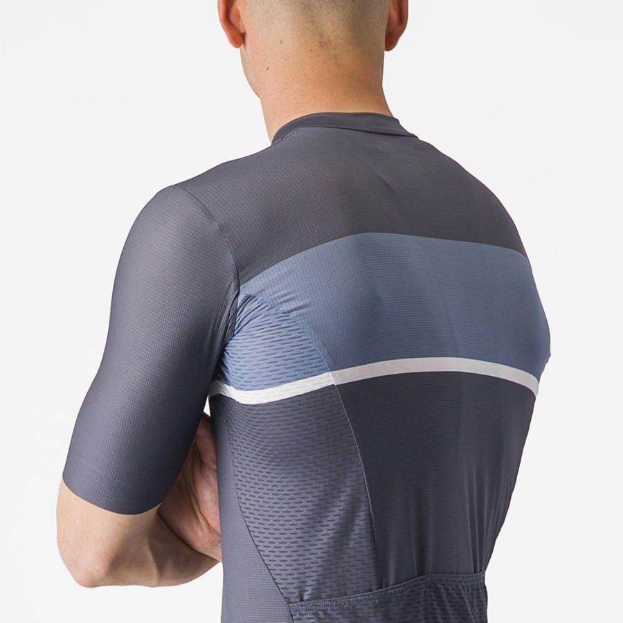 Blue / Light Grey Blue Men Castelli TRADIZIONE Jersey | KGMVS-5013