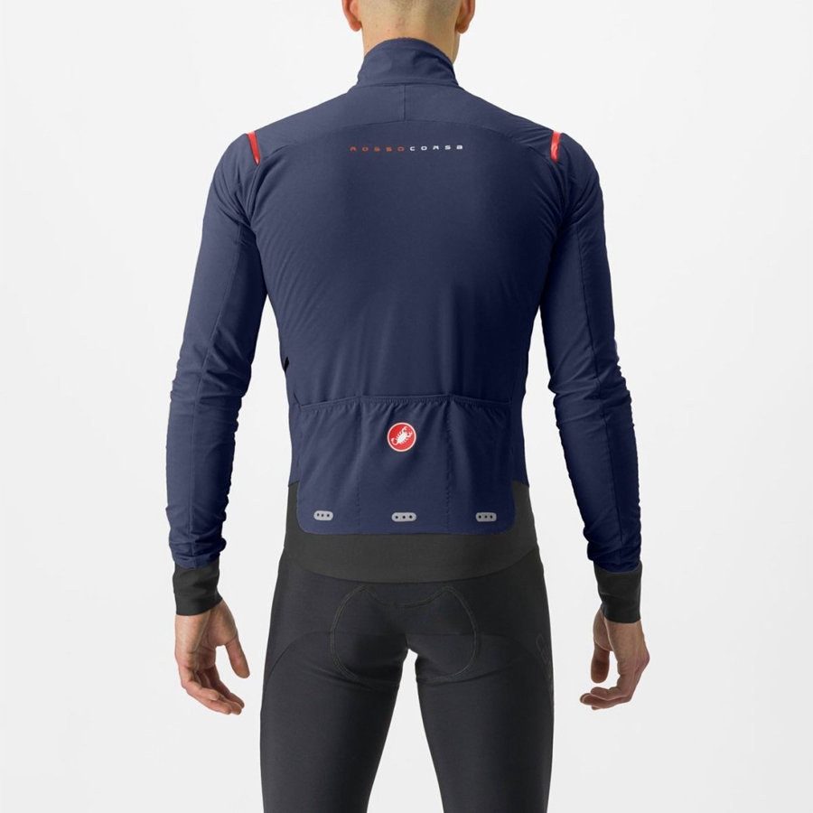 Blue / Red Men Castelli ALPHA FLIGHT ROS Jackets | JAINQ-5276