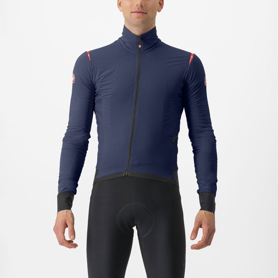 Blue / Red Men Castelli ALPHA FLIGHT ROS Jackets | JAINQ-5276