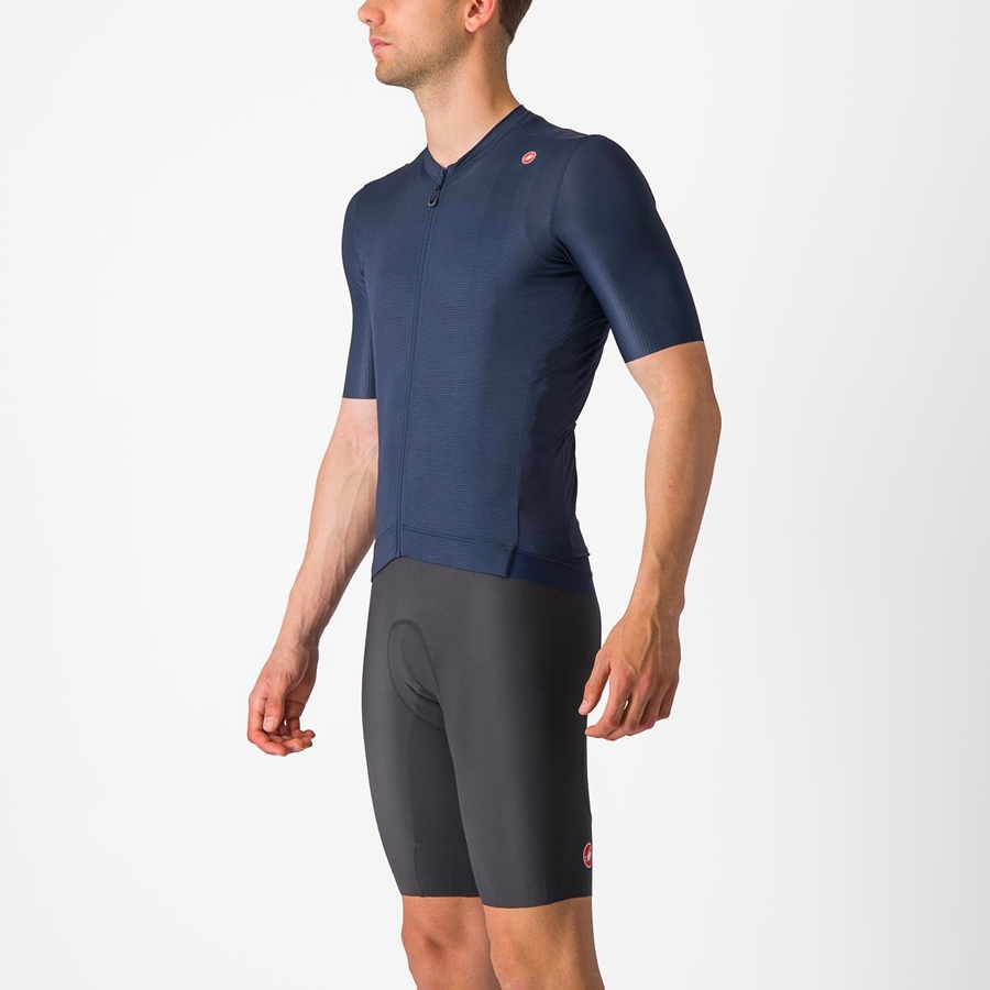 Blue / Silver Men Castelli ESPRESSO Jersey | RUTKX-3749