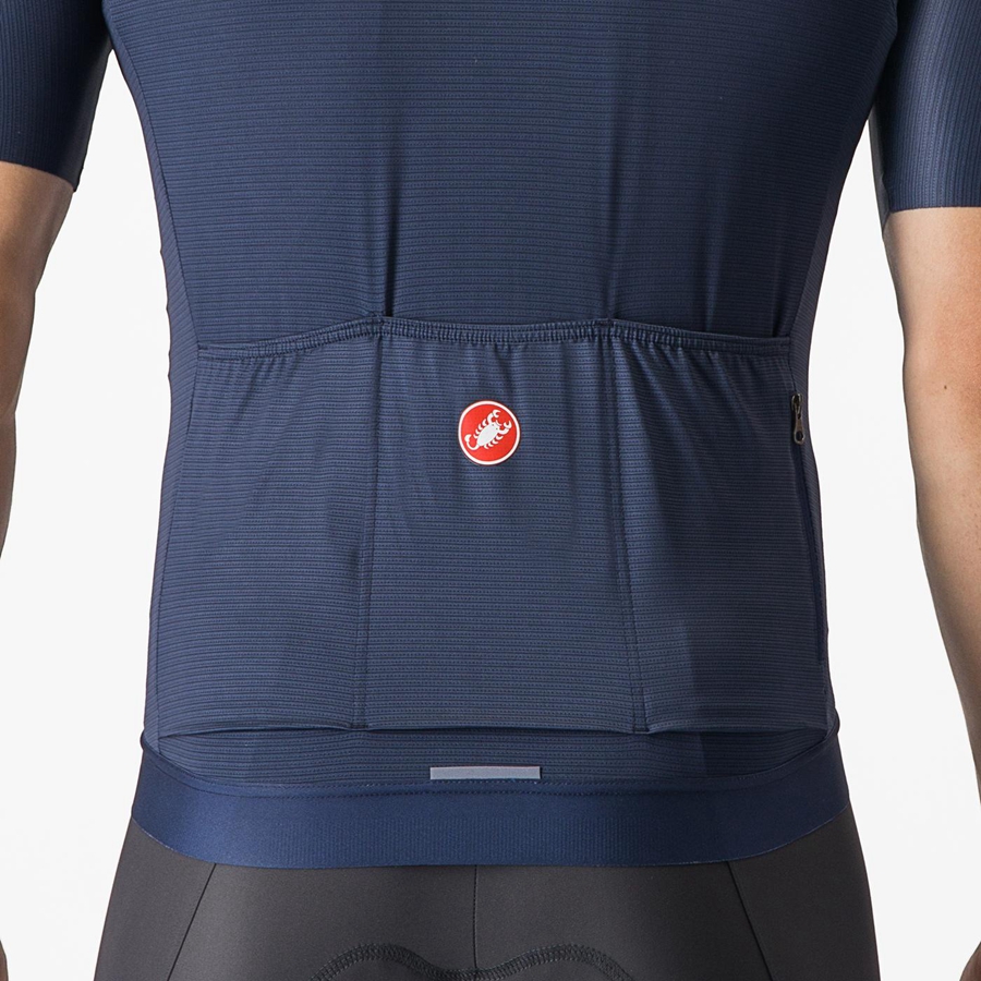 Blue / Silver Men Castelli ESPRESSO Jersey | RUTKX-3749