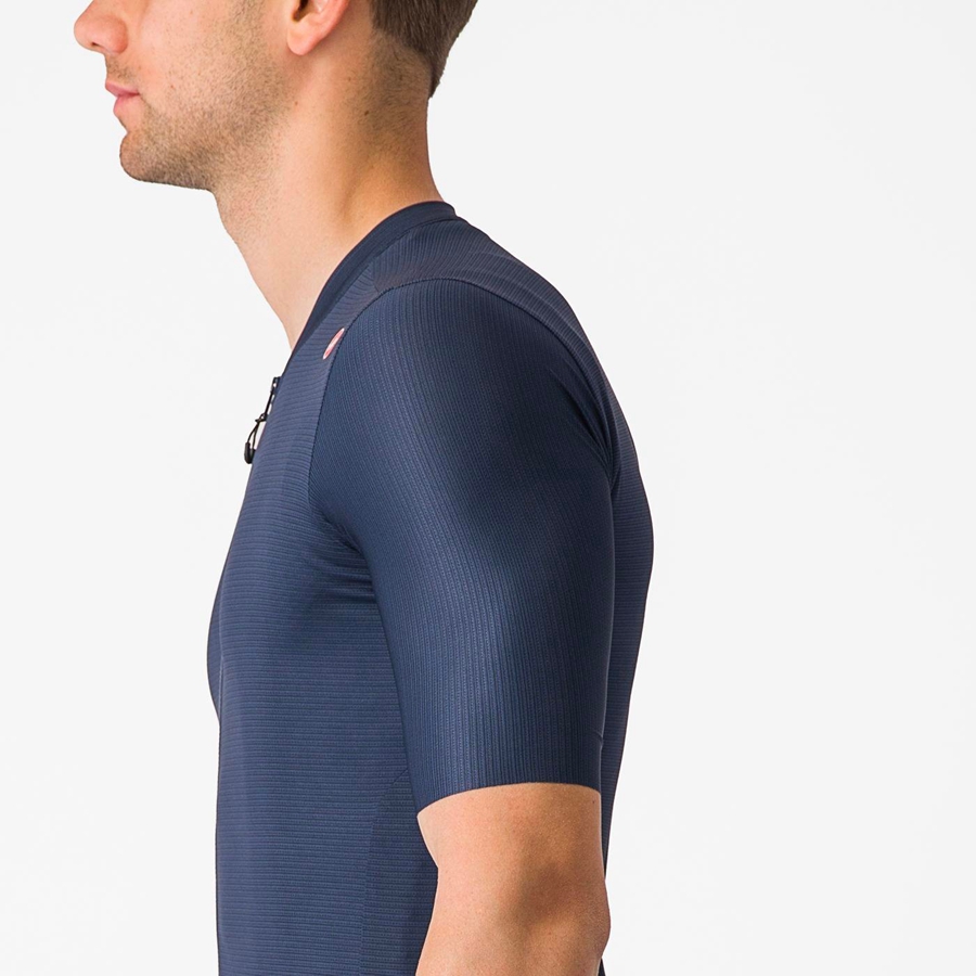 Blue / Silver Men Castelli ESPRESSO Jersey | RUTKX-3749