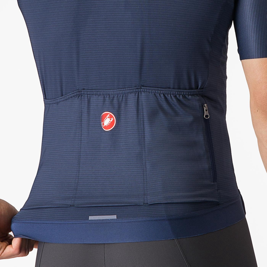 Blue / Silver Men Castelli ESPRESSO Jersey | RUTKX-3749