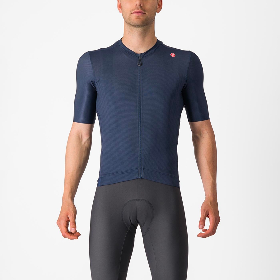 Blue / Silver Men Castelli ESPRESSO Jersey | RUTKX-3749