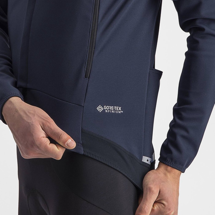 Blue / Silver Men Castelli PERFETTO RoS 2 CONVERTIBLE Jackets | NOQMZ-4730