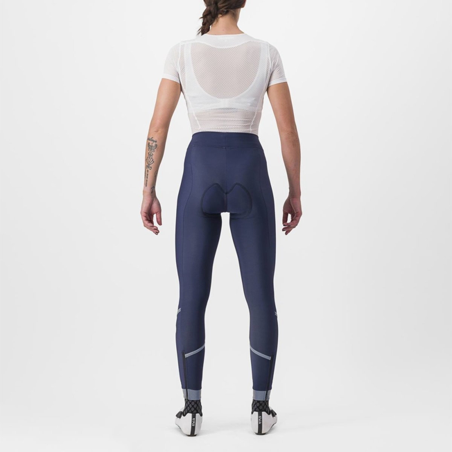 Blue / Silver Women Castelli VELOCISSIMA THERMAL Leggings | VJLMQ-2316