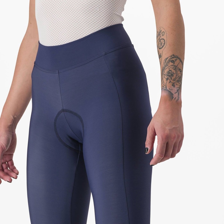 Blue / Silver Women Castelli VELOCISSIMA THERMAL Leggings | VJLMQ-2316