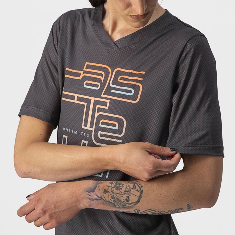 Dark Grey Women Castelli TRAIL TECH W TEE Jersey | TMXCE-1402