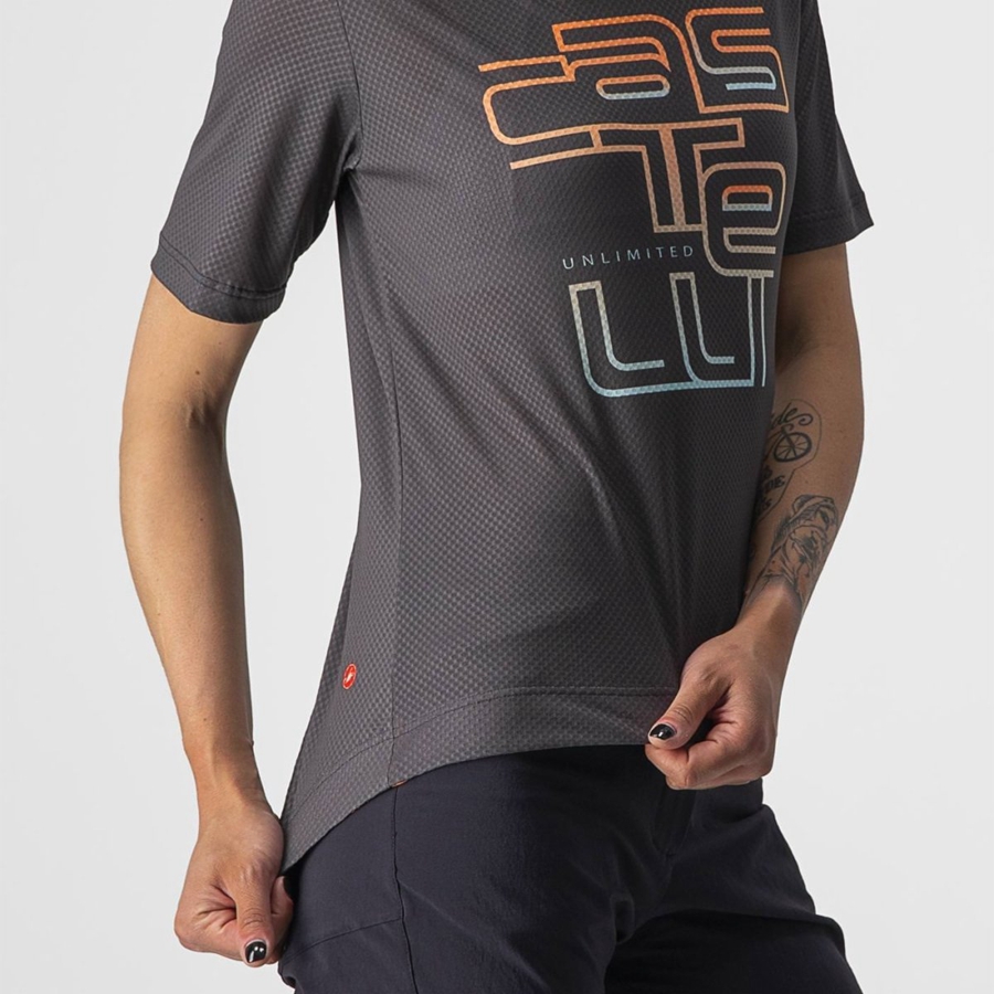 Dark Grey Women Castelli TRAIL TECH W TEE Jersey | TMXCE-1402